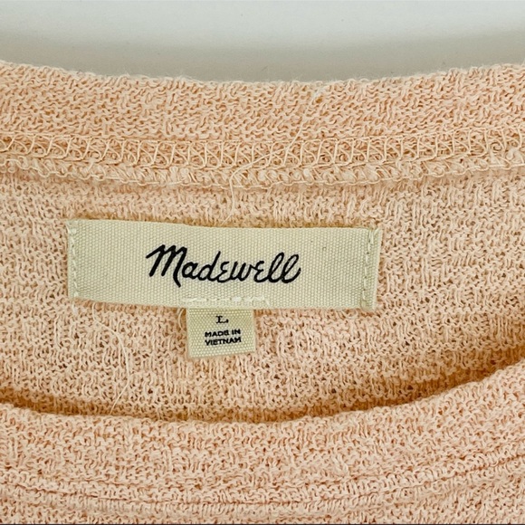 Madewell peach flutter sleeve blouse - L - Picture 2 of 2